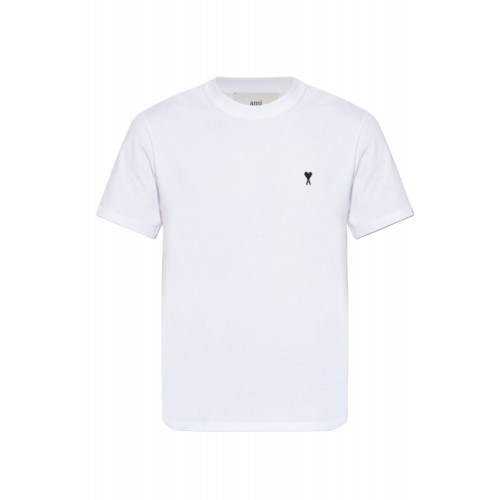 Tricou AMI PARIS, WHITE T-shirt with embroidered logo