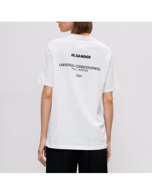 Tricou JIL SANDER, Logo Back Insert, White - J02GC0128J46219001