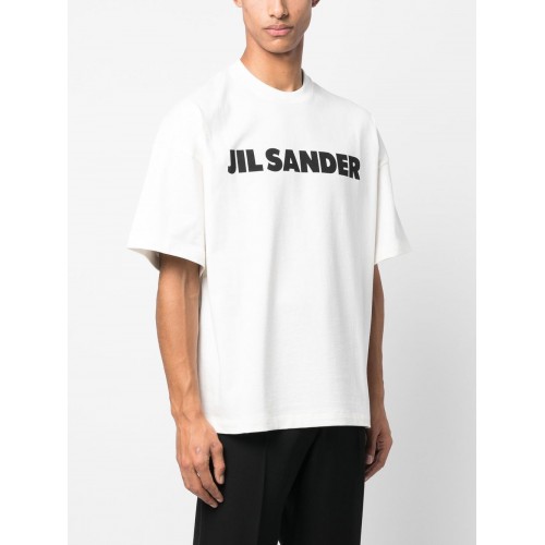 Tricou JIL SANDER, Logo Insert, Classic, White Tricou JIL SANDER, Logo Insert, Classic, White