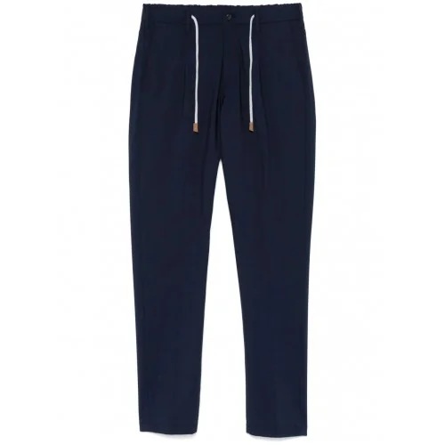 Pantaloni ELEVENTY, Tapered Design, Wool, Royal Blue