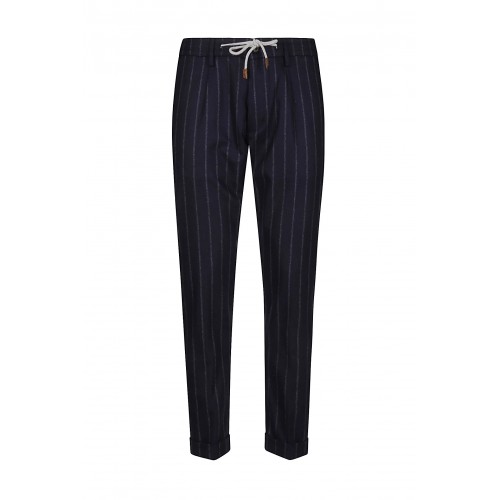 Pantaloni ELEVENTY, Vertical Stripes, Navy Blue Pantaloni ELEVENTY, Vertical Stripes, Navy Blue