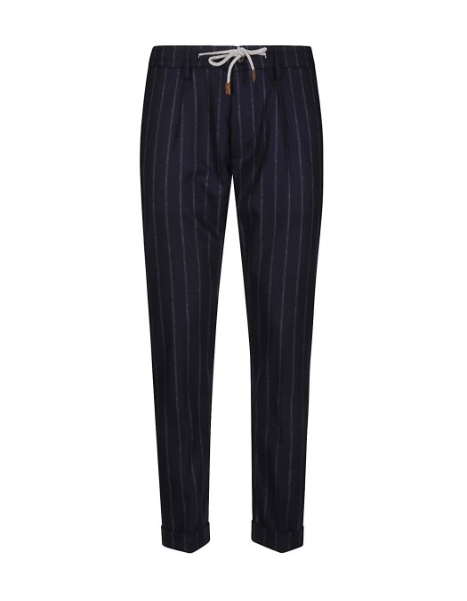 Pantaloni ELEVENTY, Vertical Stripes, Navy Blue - J75PANG03TES0H02611N Pantaloni ELEVENTY, Vertical Stripes, Navy Blue - J75PANG03TES0H02611N