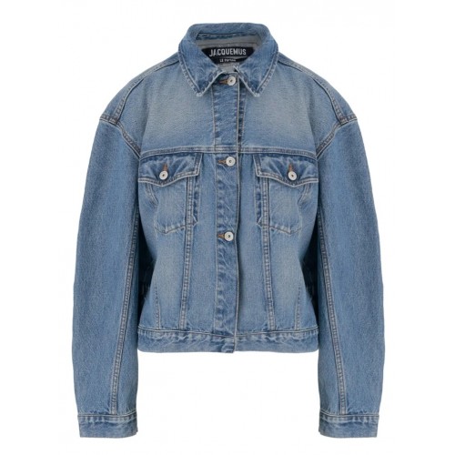 JACHETA JACQUEMUS, Belted Denim Jacket, Blue