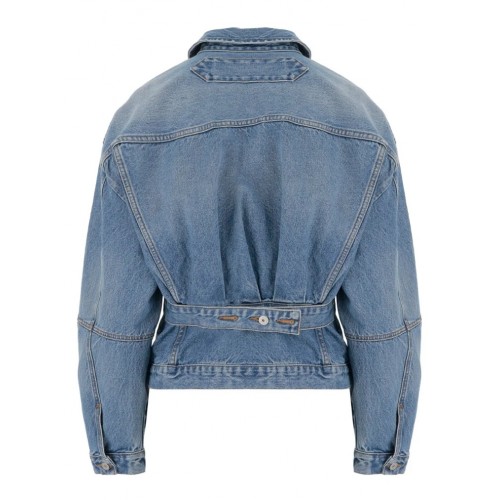 JACHETA JACQUEMUS, Belted Denim Jacket, Blue