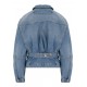 JACHETA JACQUEMUS, Belted Denim Jacket, Blue - JAW00027AD0003833CF