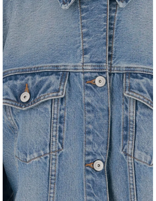 JACHETA JACQUEMUS, Belted Denim Jacket, Blue - JAW00027AD0003833C
