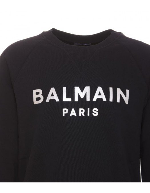 Bluza BALMAIN, Logo Paris, Black - JQ005BB29EAC