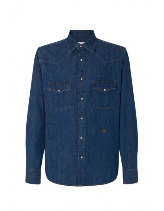 Camasa JACOB COHEN, Western, Medium Blue Lightweight Denim with Stone Wash - JUMC0002017T848AR2100D