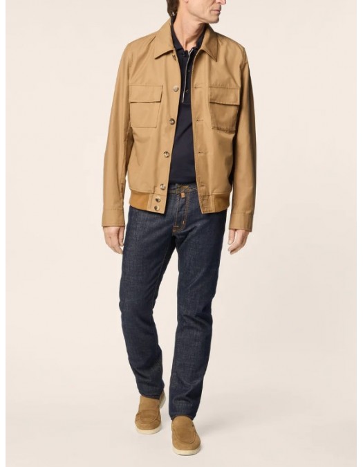 Jacheta Jacob Cohen, Bomber in Mink Brown Cotton and Nylon - JUMH0104081T882ARWD84