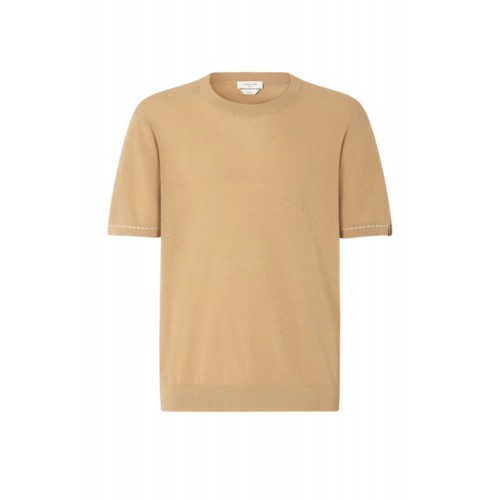 Tricou JACOB COHEN, Short Sleeve Top in Sand Combed Cotton