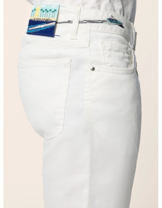 Jeans JACOB COHEN, Bard Regular-Slim 5 Pocket Pants in White - JURQR004R01S4269TDA00