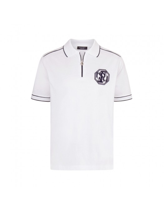 Tricou STEFANO RICCI, Model Polo, Full White, Logo brodat - K111031P31T241523100