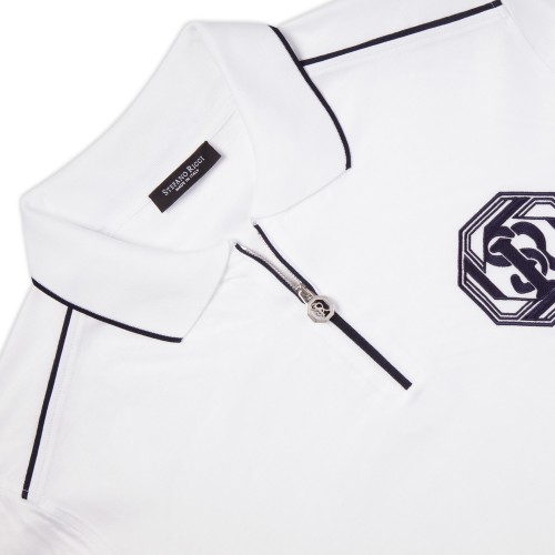 Tricou STEFANO RICCI, Model Polo, Full White, Logo brodat Tricou STEFANO RICCI, Model Polo, Full White, Logo brodat
