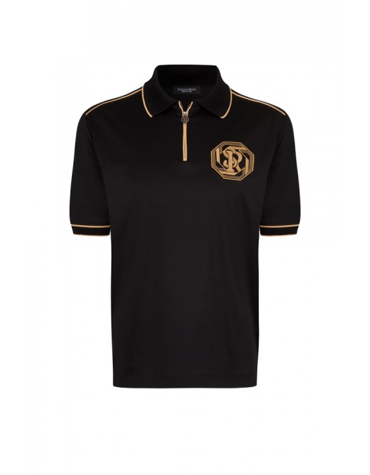 Tricou STEFANO RICCI, Model Polo, Insertii gold, Logo brodat - K111031P31T241523131