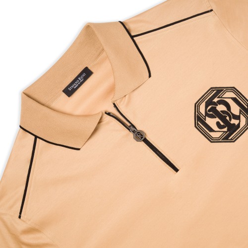 Tricou STEFANO RICCI, Model Polo, Zip Insert, Orange Tricou STEFANO RICCI, Model Polo, Zip Insert, Orange