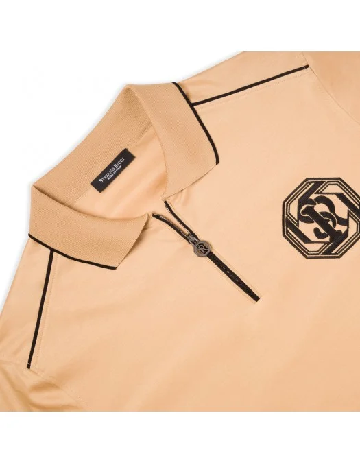 Tricou STEFANO RICCI, Model Polo, Zip Insert, Orange - K111031P31T241523210 Tricou STEFANO RICCI, Model Polo, Zip Insert, Orange - K111031P31T241523210