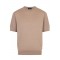 Tricou STEFANO RICCI, Crew neck sweater in cotton and silk, Beige