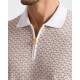 STEFANO RICCI, Cotton and silk knit zip-up polo shirt, Bej/Alb - K212037P31F261933100