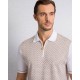 STEFANO RICCI, Cotton and silk knit zip-up polo shirt, Bej/Alb - K212037P31F261933100