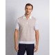 STEFANO RICCI, Cotton and silk knit zip-up polo shirt, Bej/Alb - K212037P31F261933100