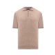 STEFANO RICCI, Cotton and silk knit zip-up polo shirt, Beige - K212037P31F261933227