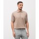 STEFANO RICCI, Cotton and silk knit zip-up polo shirt, Beige - K212037P31F261933227