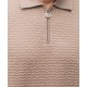 STEFANO RICCI, Cotton and silk knit zip-up polo shirt, Beige - K212037P31F261933227