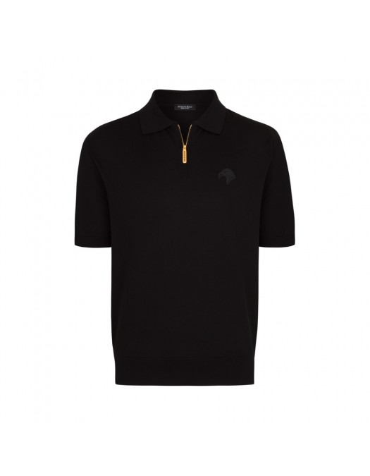 Tricou STEFANO RICCI, Model Polo Clasic, Black, Insertie fermoar - K313030P31F24145131