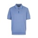 Tricou STEFANO RICCI, Cotton knit zip polo, Albastru - K313051P31F261463146