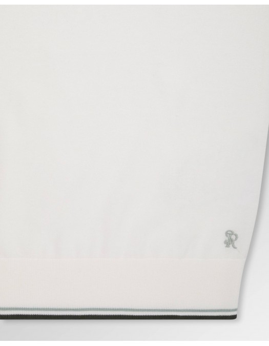 Tricou STEFANO RICCI, Cotton knit zip polo, Alb - K313051P31F261463204