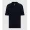 Tricou STEFANO RICCI, Polo Design, Monogram Insert, Silk, Navy Blue