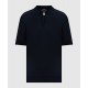 Tricou STEFANO RICCI, Polo Design, Monogram Insert, Silk, Navy Blue - K414000P31F25160131