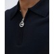 Tricou STEFANO RICCI, Polo Design, Monogram Insert, Silk, Navy Blue - K414000P31F25160131