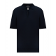 Tricou STEFANO RICCI, Polo, Zipper, Monogram, Silk, Navy Blue - K414000P31F25160198