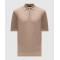Tricou STEFANO RICCI, Polo Design, Monogram Insert, Silk, Beige