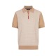 Tricou STEFANO RICCI, Cotton and silk knit zip polo, Red insert - K414016P31F261673215