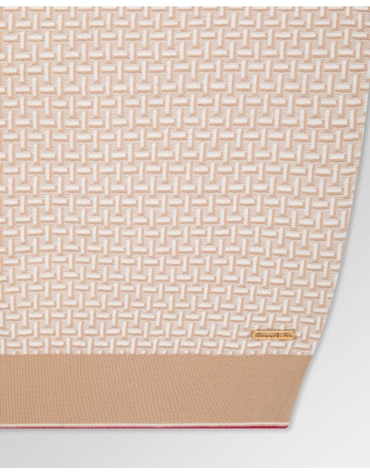 Tricou STEFANO RICCI, Cotton and silk knit zip polo, Red insert - K414016P31F261673215