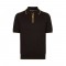 Tricou STEFANO RICCI, Polo, Zip Collar, Yellow Details, Brown
