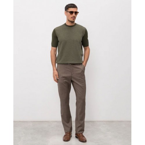 Tricou STEFANO RICCI, Crew neck sweater in silk, Verde