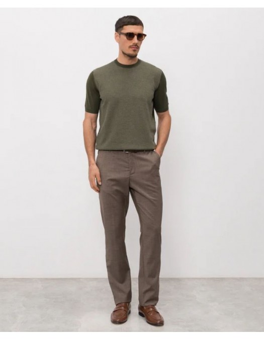 Tricou STEFANO RICCI, Crew neck sweater in silk, Verde - K616436G10F261063538