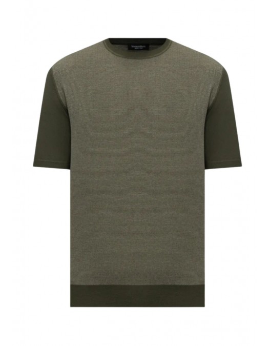 Tricou STEFANO RICCI, Crew neck sweater in silk, Verde - K616436G10F261063538