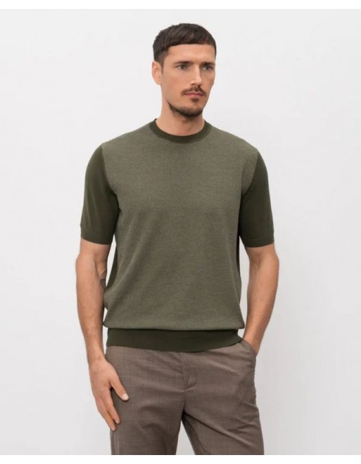Tricou STEFANO RICCI, Crew neck sweater in silk, Verde - K616436G10F261063538