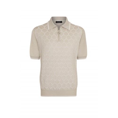 Tricou STEFANO RICCI, Model Polo, Imprimeu geometric Tricou STEFANO RICCI, Model Polo, Imprimeu geometric