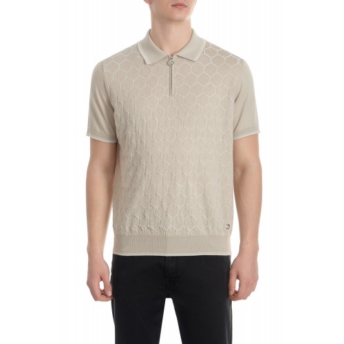 Tricou STEFANO RICCI, Model Polo, Imprimeu geometric Tricou STEFANO RICCI, Model Polo, Imprimeu geometric