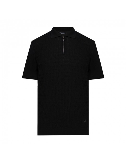 Tricou STEFANO RICCI, Model Polo, Insertie fermoar, Imprimeu texturat - K818069P31F241742131