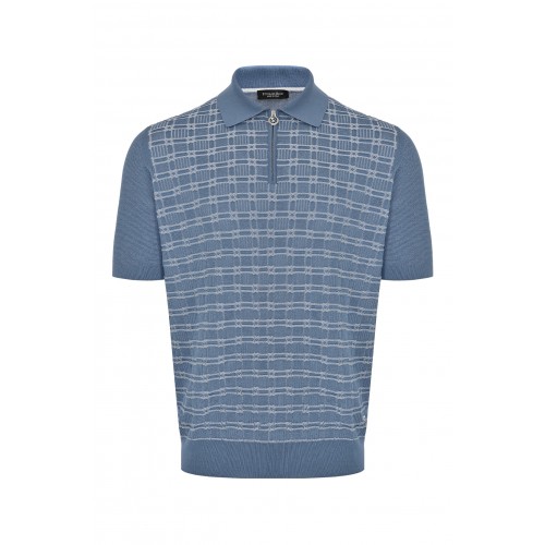 Tricou STEFANO RICCI, Model Polo, Imprimeu geometric Tricou STEFANO RICCI, Model Polo, Imprimeu geometric