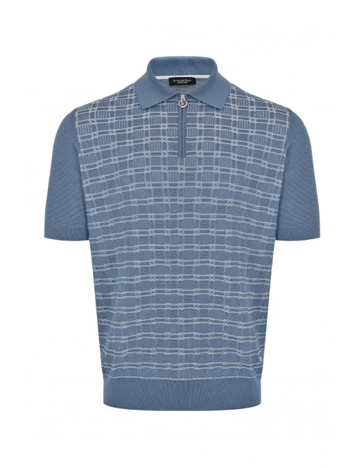 Tricou STEFANO RICCI, Model Polo, Imprimeu geometric - K818073P31F241783547