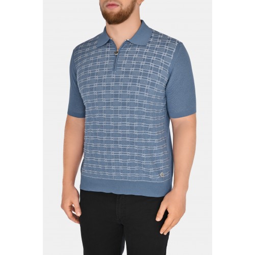 Tricou STEFANO RICCI, Model Polo, Imprimeu geometric Tricou STEFANO RICCI, Model Polo, Imprimeu geometric