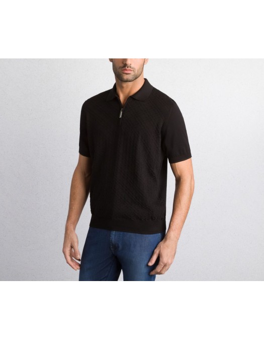 Tricou STEFANO RICCI, Polo Design, Monogram, Model, Silk, Black - K818090P31F251722131