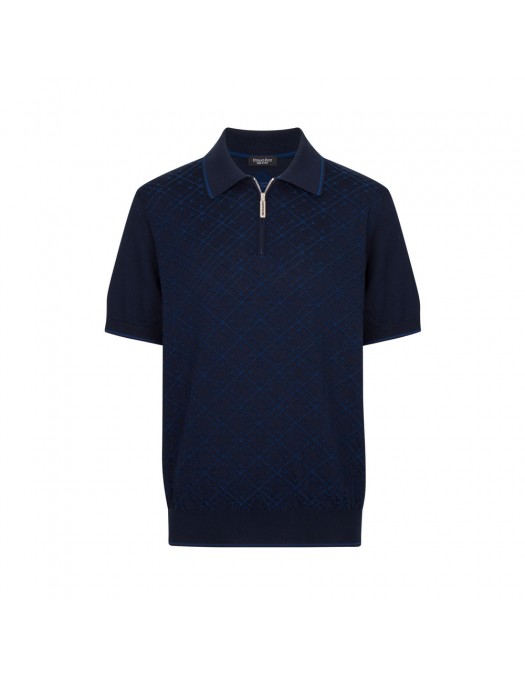 Tricou STEFANO RICCI, Polo Design, Monogram, Model, Silk, Navy blue - K818090P31F251722198